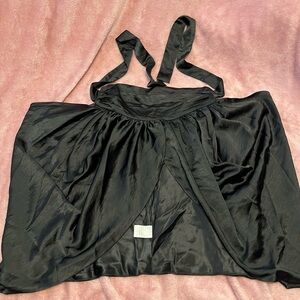 AKIRA Black Satin Cape